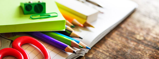 Notebook, Colored Pencils and Other Creative Supplies
