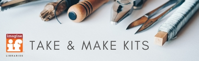 Take and Make Kits Banner, Various Arts and Crafts Implements