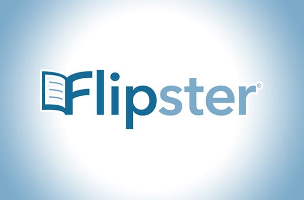 Flipster Logo, Open Book Merged with the letter F