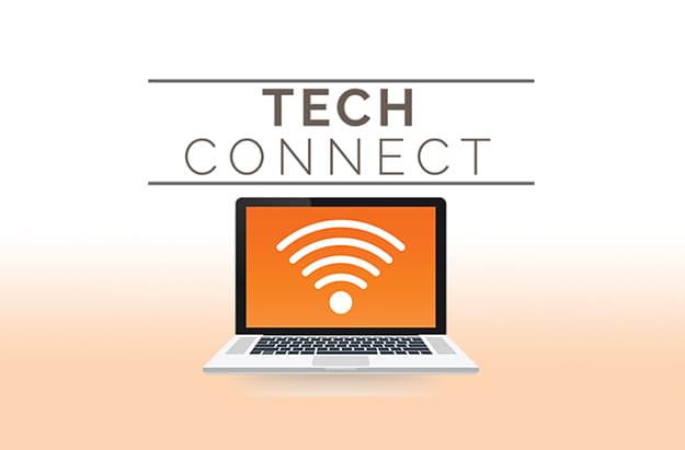 Tech Connect Logo, Laptop with WiFi Symbol
